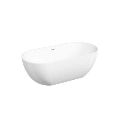 Акриловая ванна Sancos Leaf 1700x800x580, отдельностоящая, овальная, с каркасом, со сливом-переливом
