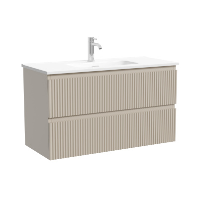Тумба подвесная SANCOS Snob R 890х390х500, c двумя ящиками оснащенными доводчиками, Beige Soft , арт