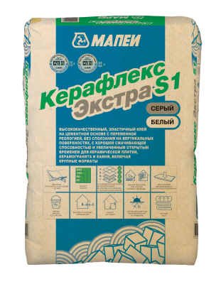 KERAFLEX EXTRA S1, ТМ MAPEI, цвет серый, (25кг), (Россия), Смесь сухая клеевая на цементном вяжущем 