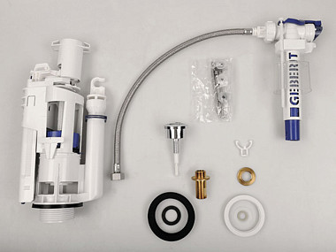 Механизм GEBERIT двойного смыва (3/6 л) для бачка 8781 - подача сзади, сбоку или снизу - кнопка хром ..