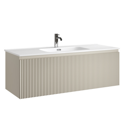 Тумба подвесная SANCOS Snob R 1195х445х406, c одним ящиком оснащенным доводчиками, Beige Soft , арт.