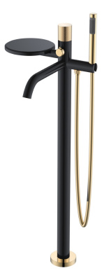 Смеситель напольный STICK BLACK TOUCH GOLD 
