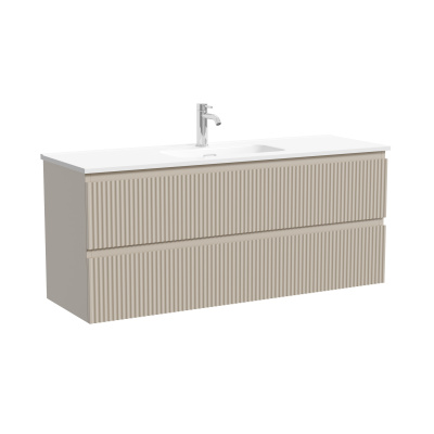 Тумба подвесная SANCOS Snob R 1195х390х500, c двумя ящиками оснащенными доводчиками, Beige Soft , ар