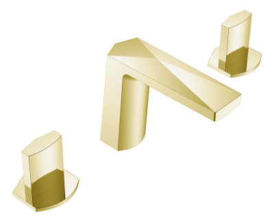 Смеситель врезной на 3отв. VENTURO Matt Gold, ручка ICE 