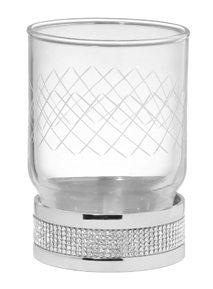 настольный стакан ROYALE CRISTAL ХРОМ с прозрачными кристаллами