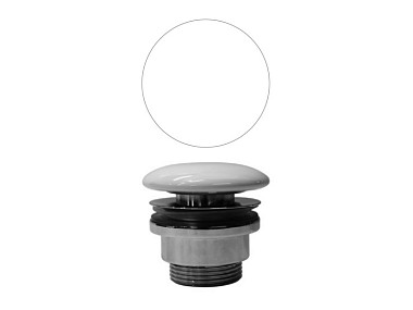 Донный клапан 1”1/4 клик-кляк управляемый нажатием для изделий с переливом - корпус из латуни - крыш ..