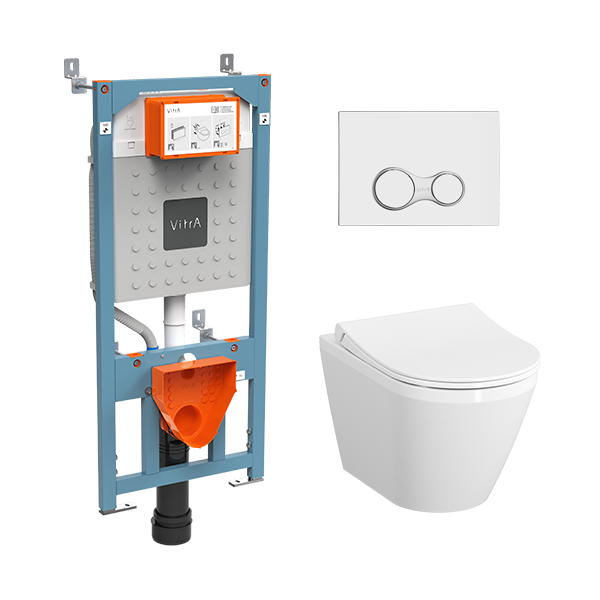 Подвесной унитаз М50 Round WH WC Set 52cm-White