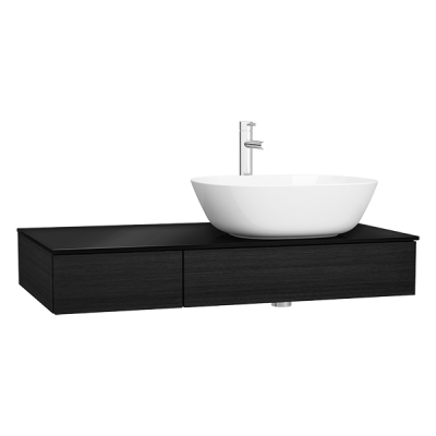 Модуль 90 см под раковину с выдвижным ящиком, правосторонний, черный дуб (необходимо дополнительно з ..