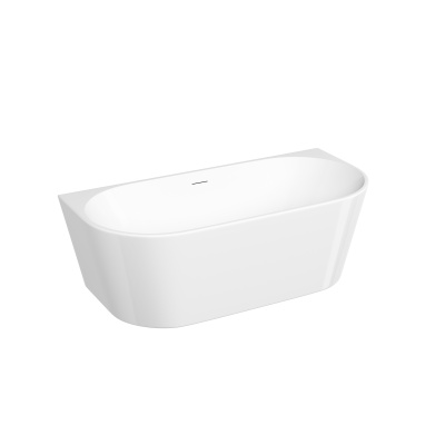 Акриловая ванна Sancos Labo 1700x800x580, пристенная, с каркасом, со сливом-переливом, донным клапан