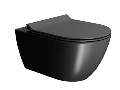 PURA 55x36/F унитаз подвесной - смыв безободковый водоворотный Swirlflush - черный матовый