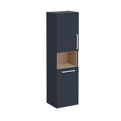 Пенал высокий Root 40 см с корзиной для белья, матовый темно-синий, левосторонний ..