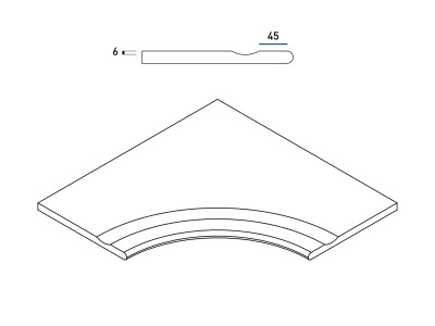 Блэк Бортик  С Выемкой Угловой Закруглённый 30 (60X60 Нат.) ..