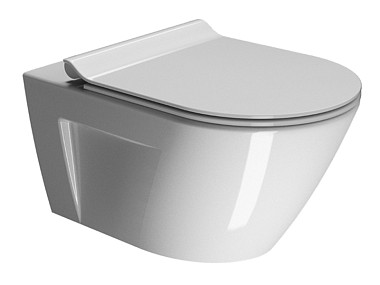 KUBE'X 55x36/F унитаз подвесной - смыв безободковый водоворотный Swirlflush - глазурь белая глянцева