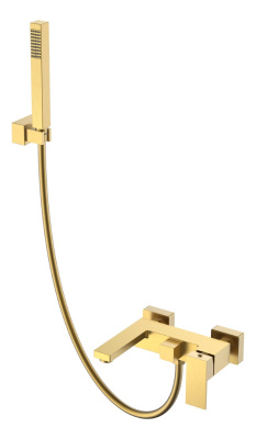 Смеситель для ванны с душем Qubic Matt Gold 