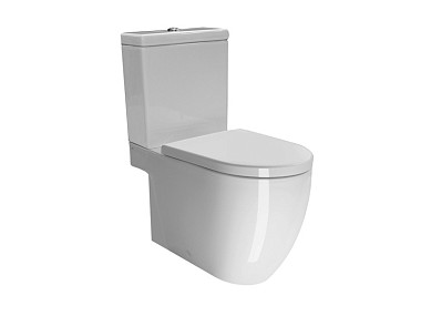 PURA 68x38 унитаз приставной под бачок - смыв стандартный - глазурь белая глянцевая Extraglaze Antib ..