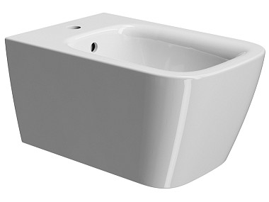 NUBES 55x35 биде подвесное - 1 отв. для смесителя - глазурь белая глянцевая ..