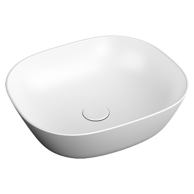 Plural Квадратная раковина-чаша низкая, 45 см, цвет матовый белый ..