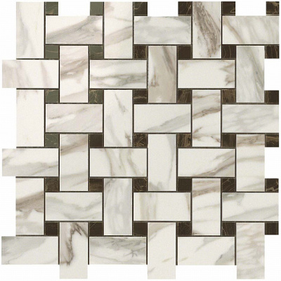 S.M. Calacatta Gold Twist Mosaic / S.M. Калакатта Голд Мозаика Твист (30.5X30.5)