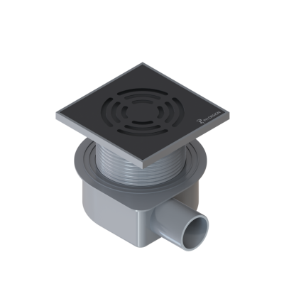Душевой трап SMART DESIGN 10x10 cm, нерж.сталь ЧЕРНЫЙ    